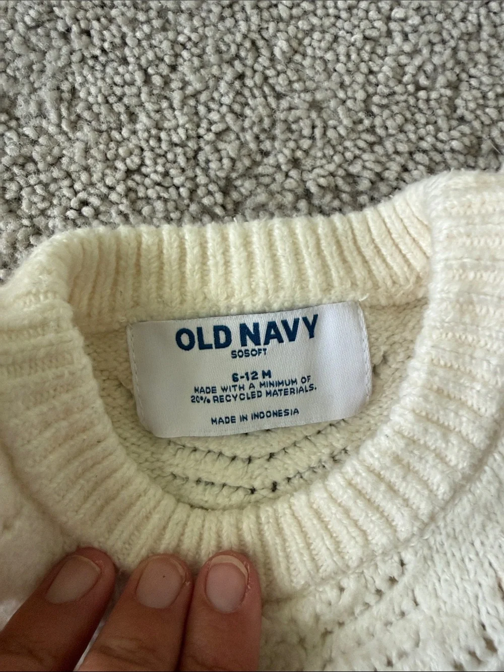 Old Navy Cream Knit Ruffle-Shoulder Baby Footie